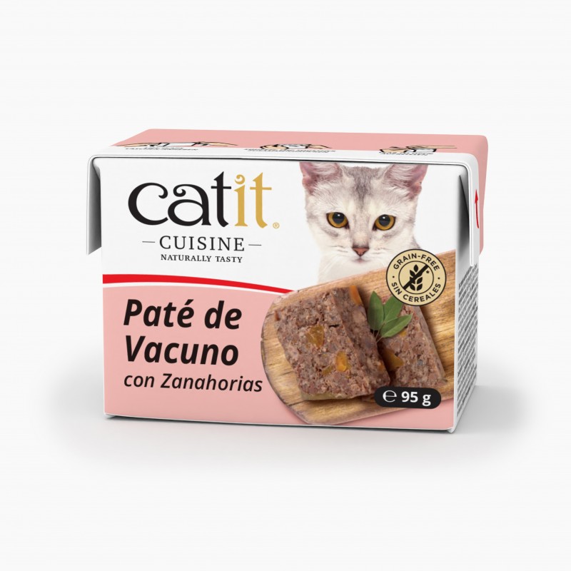 Paté para gatos Catit Cuisine - Vacuno con Zanahorias y Calabaza