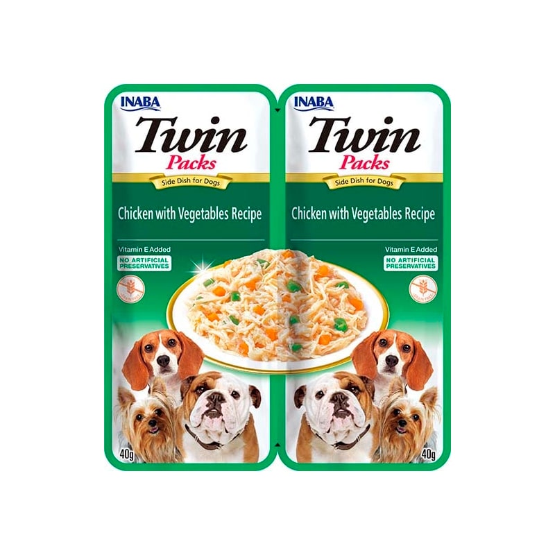 Inaba Twin Packs Receta de Pollo con Verduras para perros