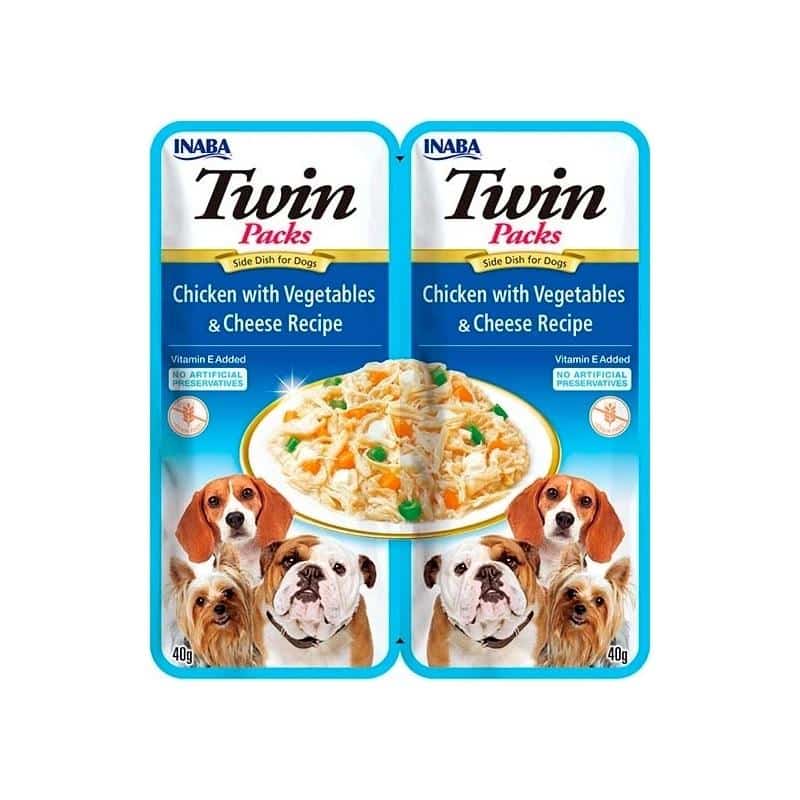 Inaba Twin Packs Receta de Pollo con Verduras y Queso para perros