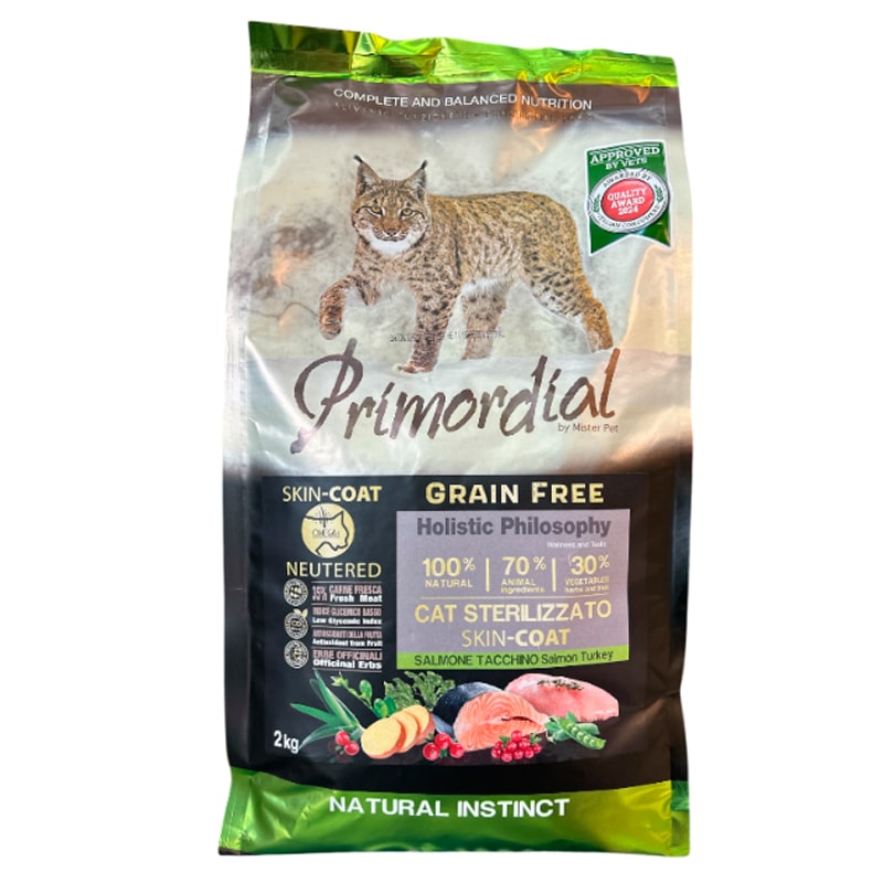 Primordial Pienso Gatos Esterilizados Skin & Coat Salmón y Pavo